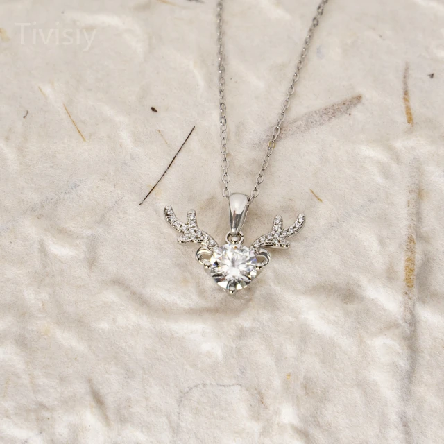 1CT Deer Pendant Necklace